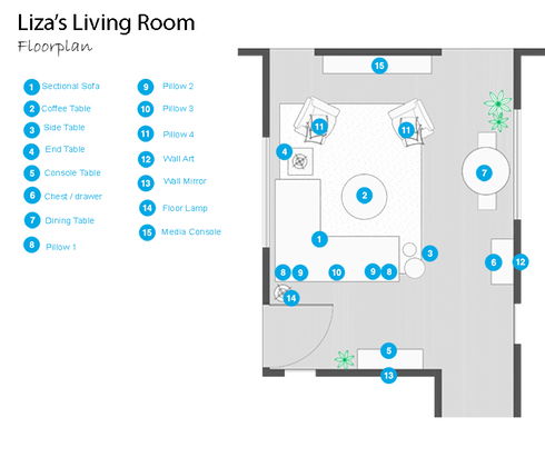 Online Designer Living Room Floorplan