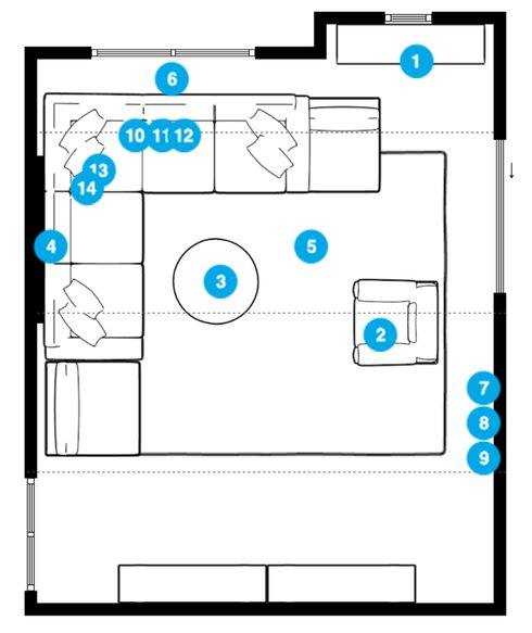 Online Designer Living Room Floorplan