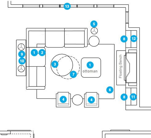 Online Designer Living Room Floorplan