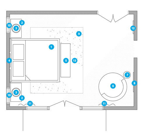 Online Designer Bedroom Floorplan