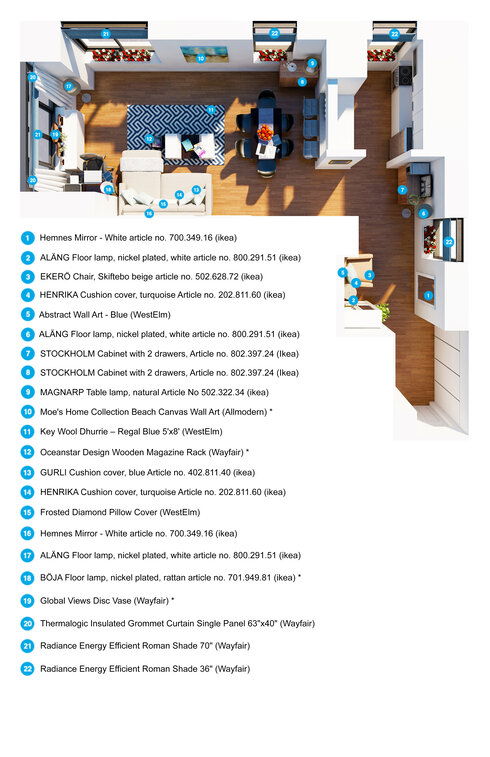 Online Designer Living Room Floorplan