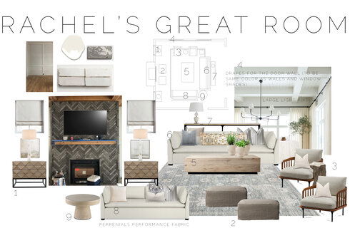 Modern Rustic Family Room with Screened-In Porch Courtney B. Moodboard 2 thumb