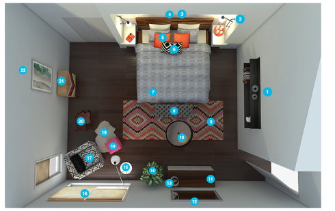 Online Designer Bedroom Floorplan