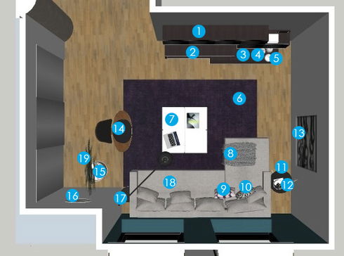 Online Designer Living Room Floorplan