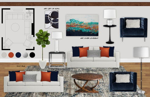 Small Mid Century Modern Living Room Rachel F. Moodboard 1 thumb