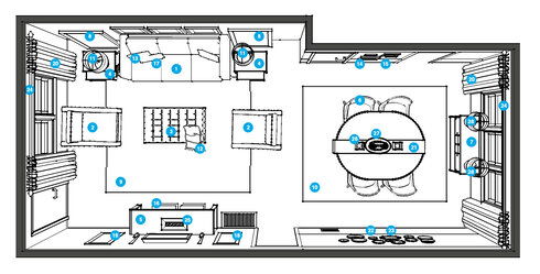 Online Designer Living Room Floorplan