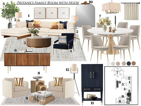 Family Room with Nook Interior Design Kamila A. Moodboard 2 thumb