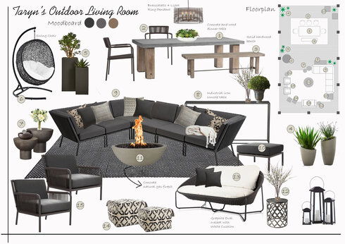 Modern Outdoor Living with Firepit Feature Liana S. Moodboard 1 thumb