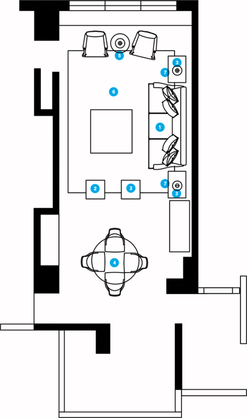 Online Designer Combined Living/Dining Floorplan