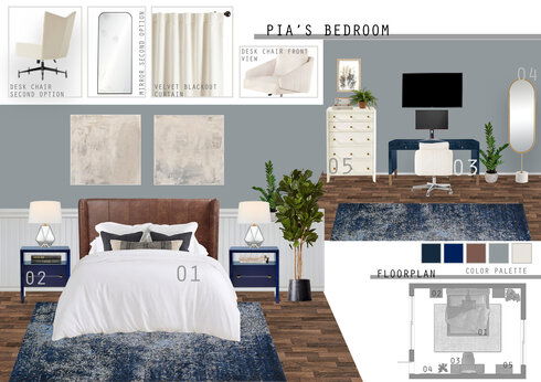 Eclectic Artsy Bedroom Interior Design Jessica D. Moodboard 1 thumb