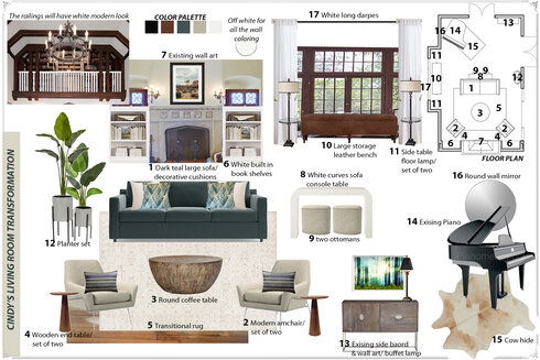 Vaulted Ceiling Tudor Living Room Design Franzi K. Moodboard 2 thumb