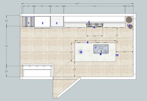 Online Designer Kitchen Floorplan