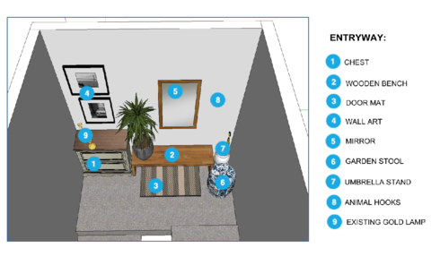 Online Designer Hallway/Entry Floorplan