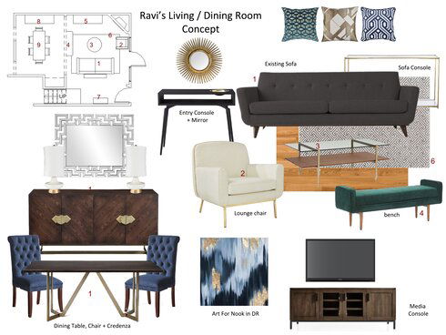 Mid-century modern living room and study transformation Lynda N Moodboard 1 thumb