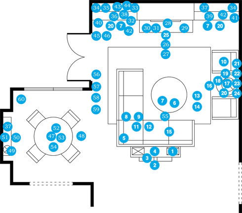 Online Designer Combined Living/Dining Floorplan