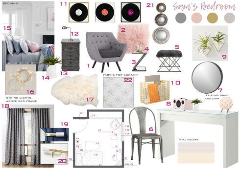 Sweet Femenine Bedroom Transformation Natasa P. Moodboard 2 thumb