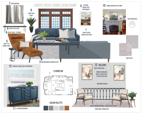 Vaulted Ceiling Tudor Living Room Design Theresa W. Moodboard 1 thumb