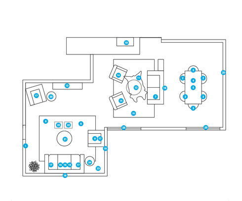 Online Designer Combined Living/Dining Floorplan