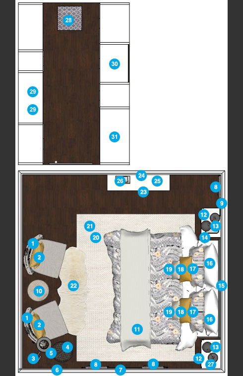 Online Designer Bedroom Floorplan