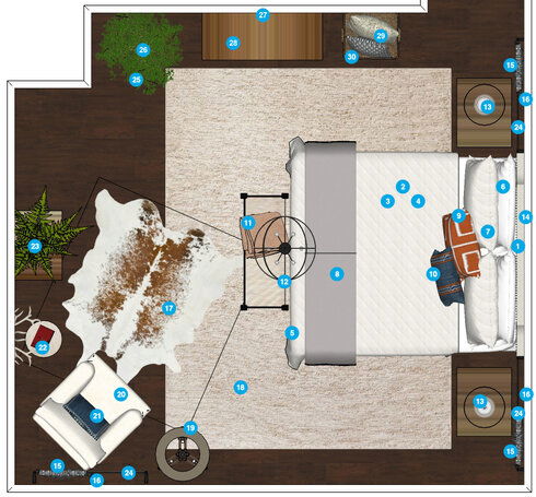 Online Designer Bedroom Floorplan