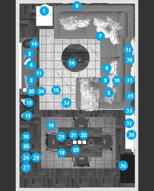 Online Designer Combined Living/Dining Floorplan