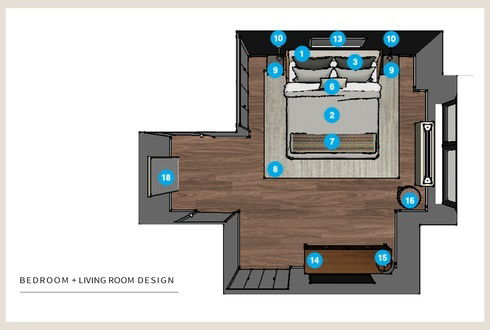 Plano del Dormitorio del Diseñador en Línea
