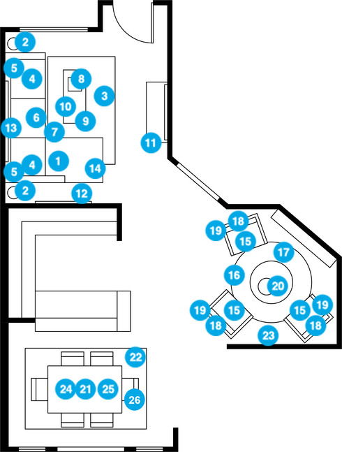 Online Designer Combined Living/Dining Floorplan