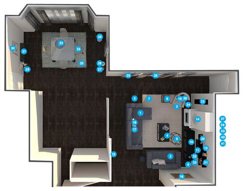 Online Designer Combined Living/Dining Floorplan
