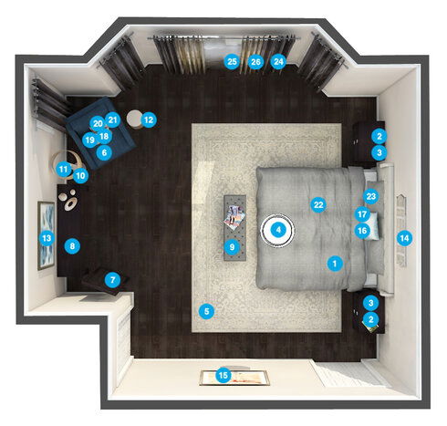 Online Designer Bedroom Floorplan
