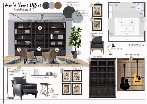 Masculine Home Office Design Project Liana S. Moodboard 1 thumb