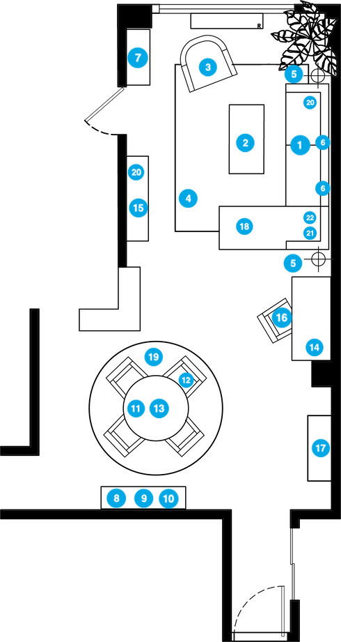 Online Designer Combined Living/Dining Floorplan