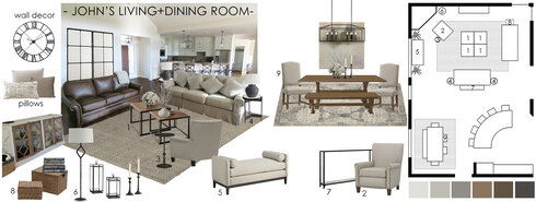 Modern Farmhouse Living & Dining Room Design Selma A. Moodboard 2 thumb