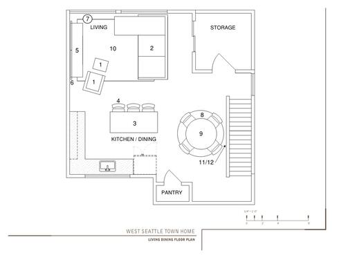 Online Designer Combined Living/Dining Floorplan