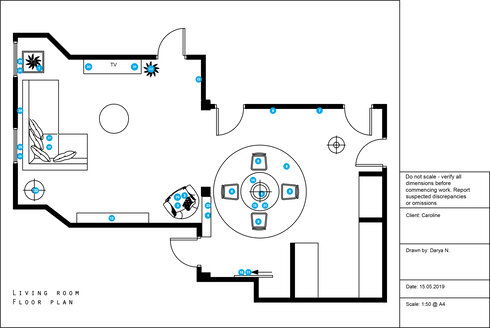 Online Designer Combined Living/Dining Floorplan