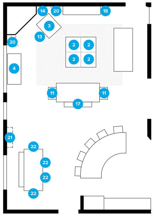 Online Designer Combined Living/Dining Floorplan