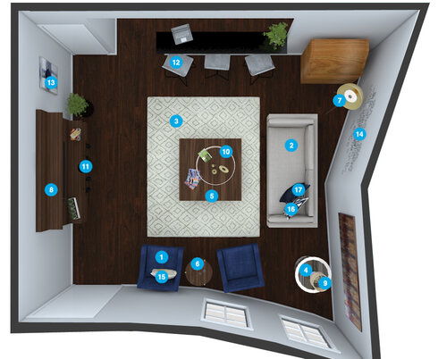 Online Designer Living Room Floorplan