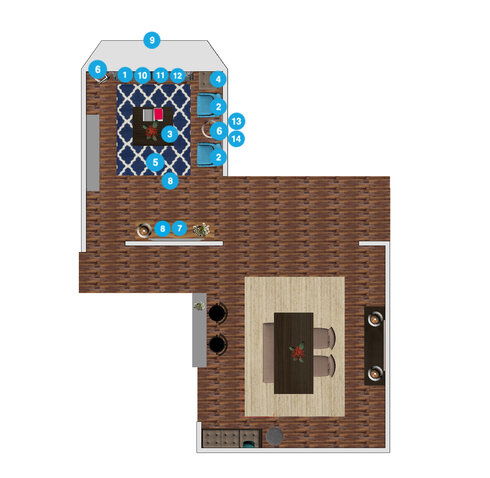 Online Designer Living Room Floorplan