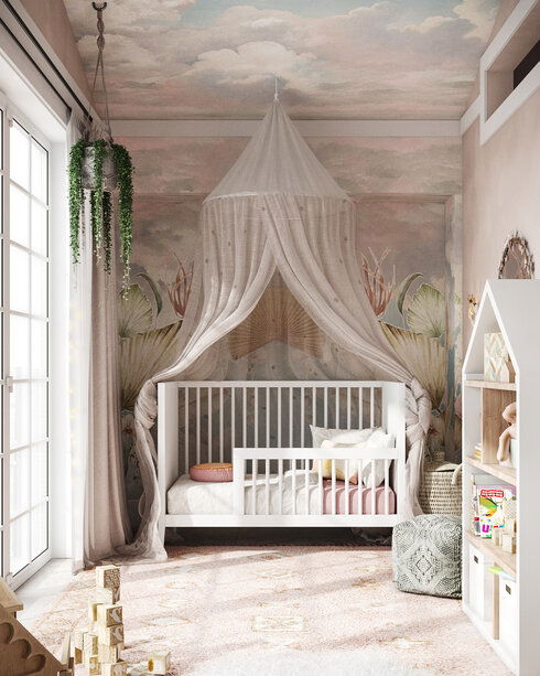 Baby girl outlet nursery canopy