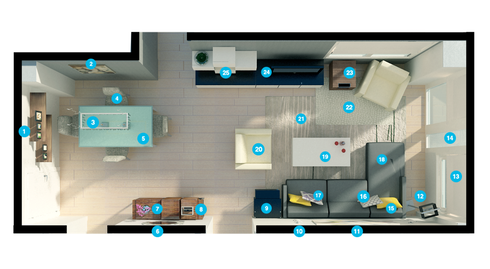 Online Designer Living Room Floorplan