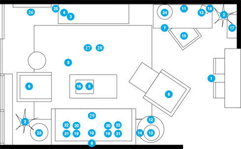 Online Designer Living Room Floorplan