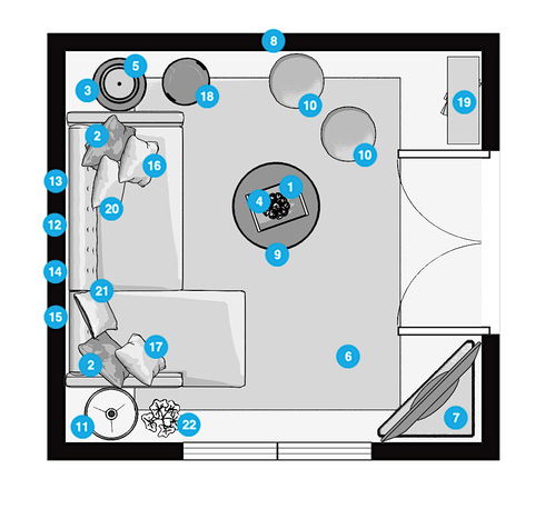 Online Designer Living Room Floorplan