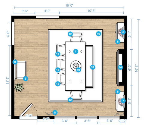 Online Designer Living Room Floorplan
