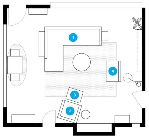 Online Designer Living Room Floorplan