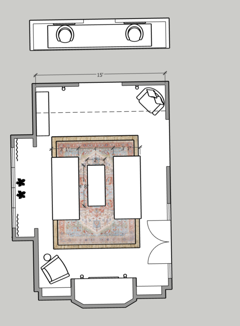Online Designer Living Room Floorplan
