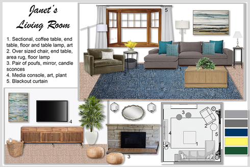 Neutral Living Room Decor with Green Accents Mary B.  Moodboard 1 thumb