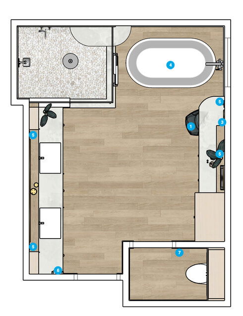 Online Designer Bathroom Floorplan