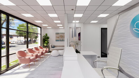 Contemporary Dental Office Front Lobby Design | Decorilla
