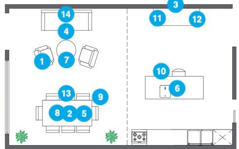 Online Designer Combined Living/Dining Floorplan