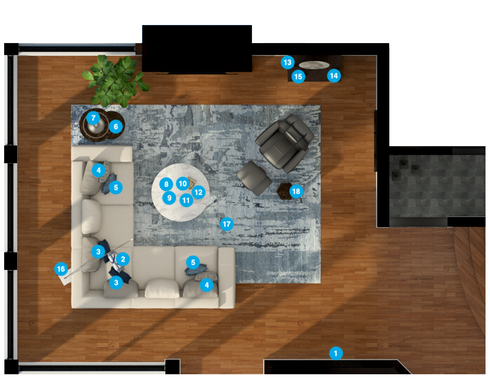 Online Designer Living Room Floorplan