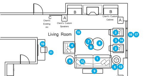 Online Designer Living Room Floorplan